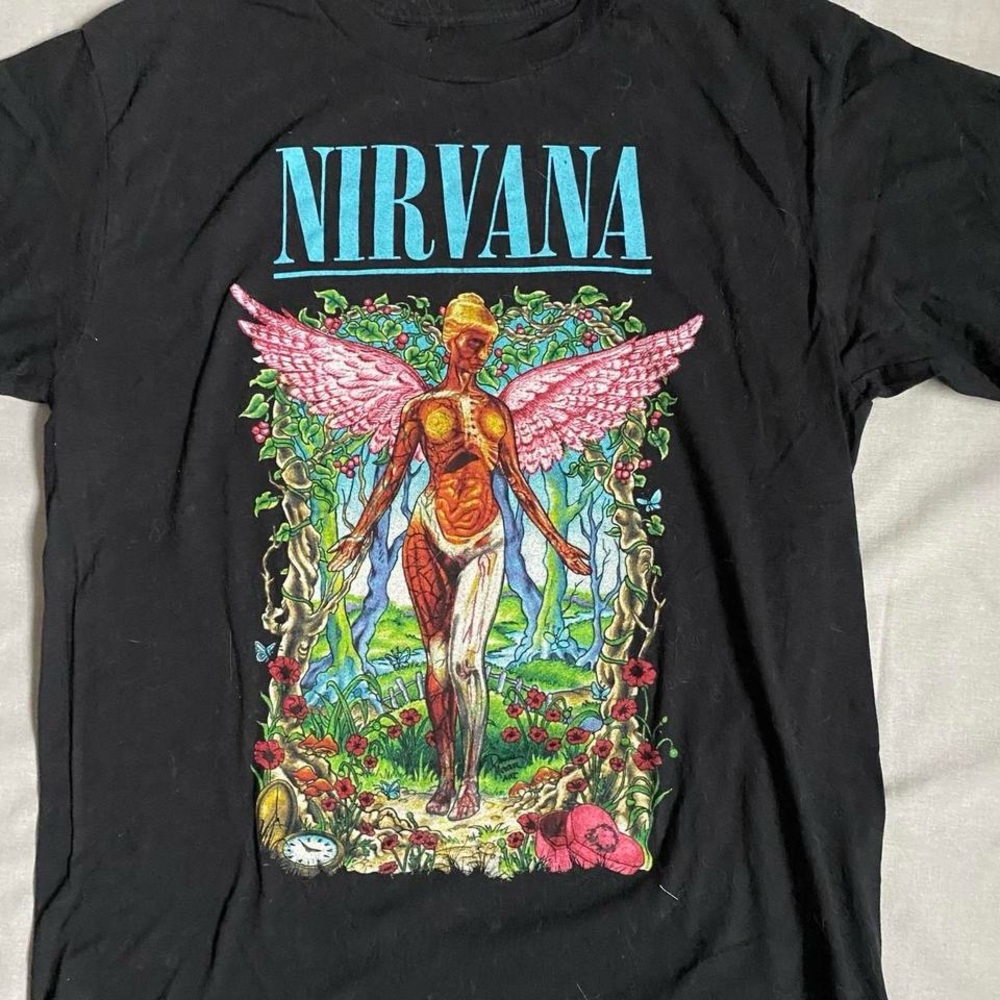 Nirvana In Utero Black Graphic T-Shirt - Picture 2 of 6